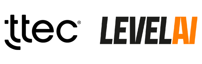 image of TTEC logo and image of LevelAI logo