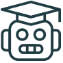 Bot wearing a graduation cap
