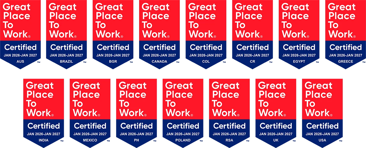 We’re a certified Great Place to Work in Africa, Asia, Europe, Latin America, and the United States