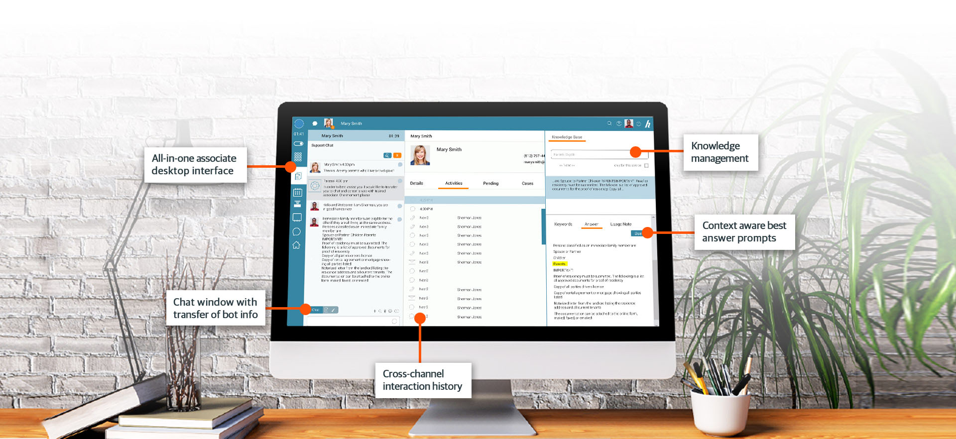 Our omnichannel contact center software features an intuitive, all-in-one desktop