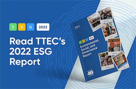 Cover image of the TTEC 2022 ESG report