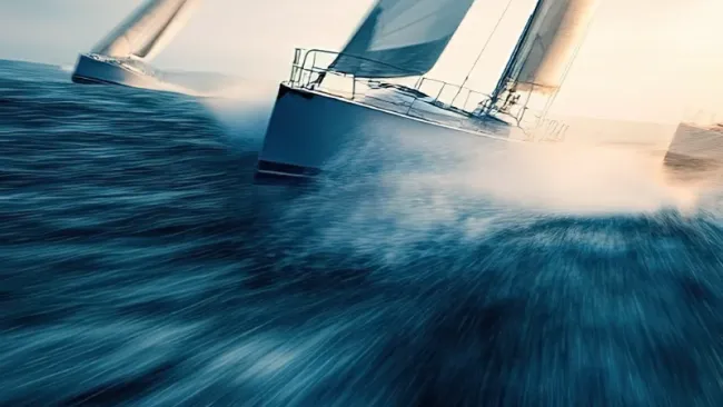 Sailboats racing in the ocean