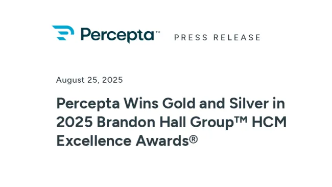 Percepta Wins Gold and Silver in 2025 Brandon Hall Group™ HCM Excellence Awards®