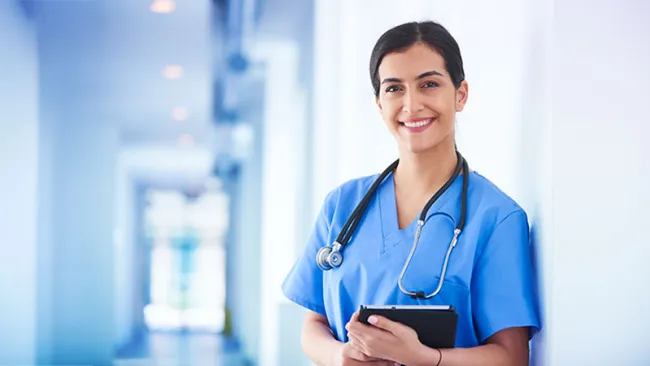 A lady healthcare professional 