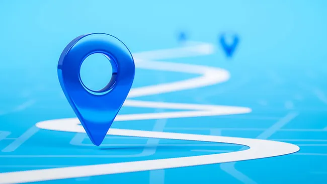 roadmap with location pins on it