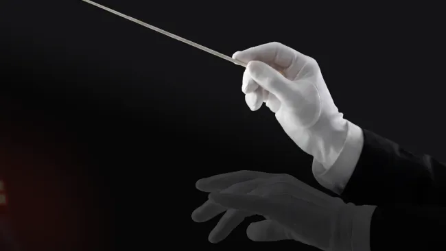 Conducting an orchestra