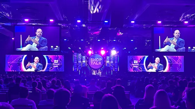 Photo of main stage at Shoptalk event
