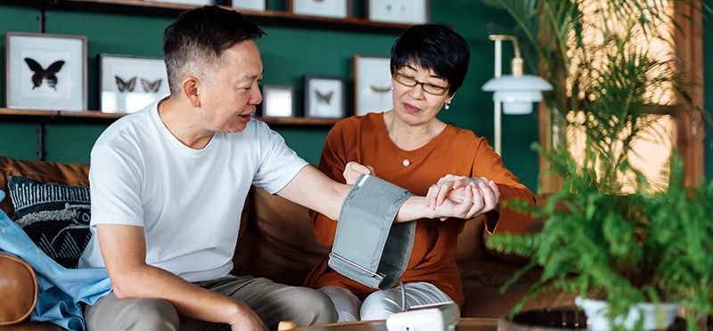 Checking blood pressure