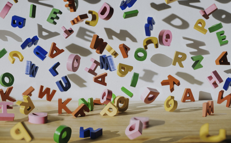 Letters falling onto a table