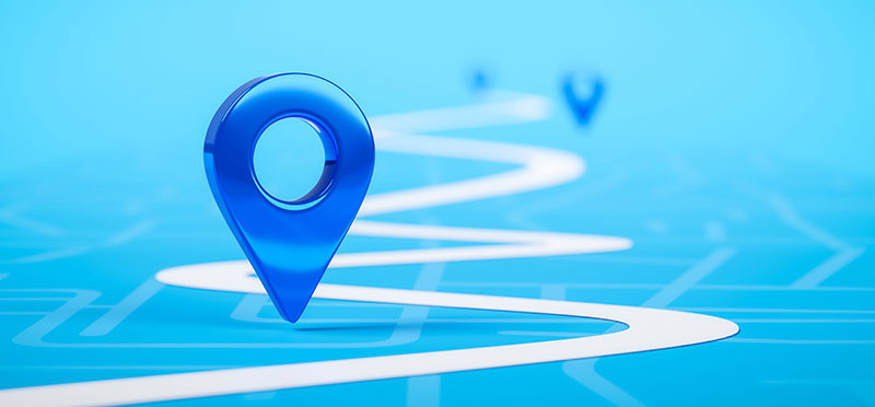 roadmap with location pins on it