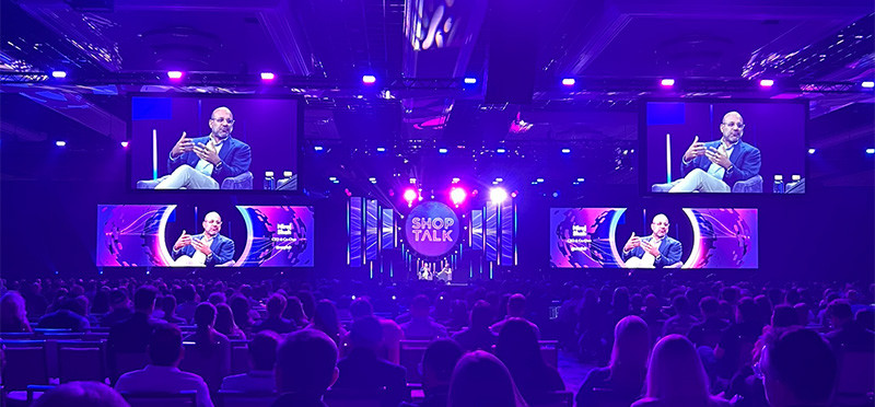 Photo of main stage at Shoptalk event