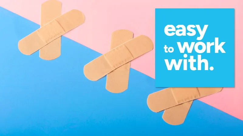 Bandaids on a colored background