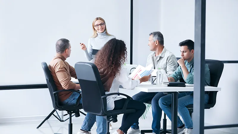 A team in a meeting room