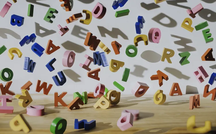 Letters falling onto a table