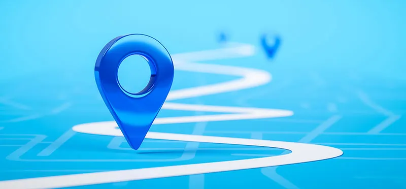 roadmap with location pins on it