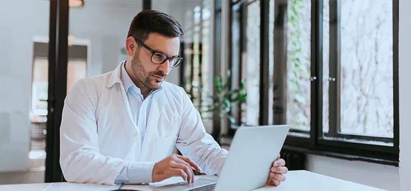 Man looking at laptop