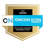 The OnCon Icon Awards recognized Cathy Beckett, Vice President Talent Acquisition, as a winner for the Top 50 Talent Acquisition Professional Award presented by OnConferences.