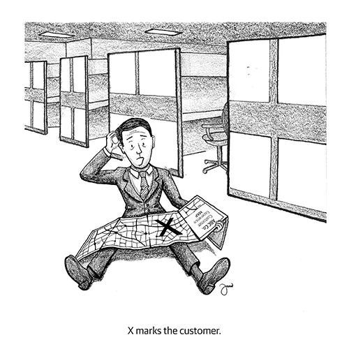 X marks the customer