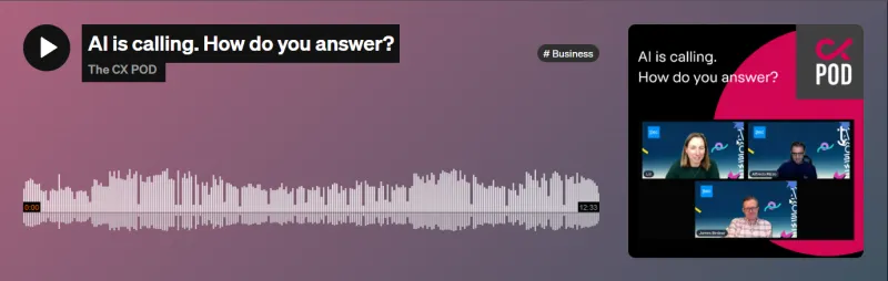 Audio player with visualization for the podcast. 