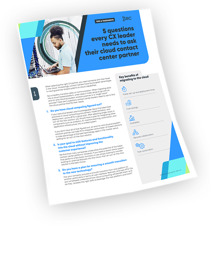 5 questions every CX leader needs to ask their cloud contact center partner cover image
